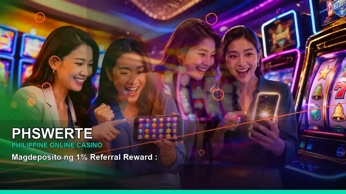 PHSWERTE reels casino bonus games featuring an adult Filipina casino host with a panoramic reel composition
