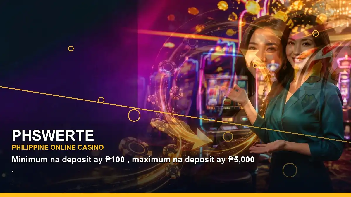 PHSWERTE Philippines casino guide with right-framed gold jackpot slot games and an adult Filipina casino host