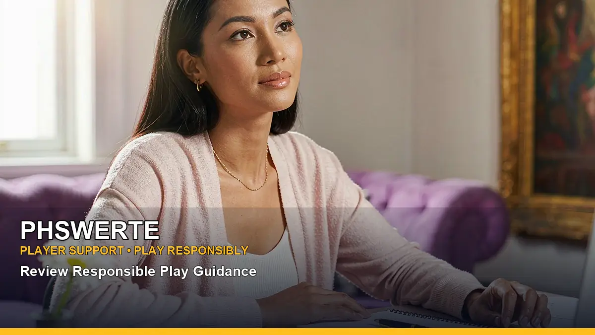 PHSWERTE high-energy play responsible gaming guide in a hourglass layout for Philippine players
